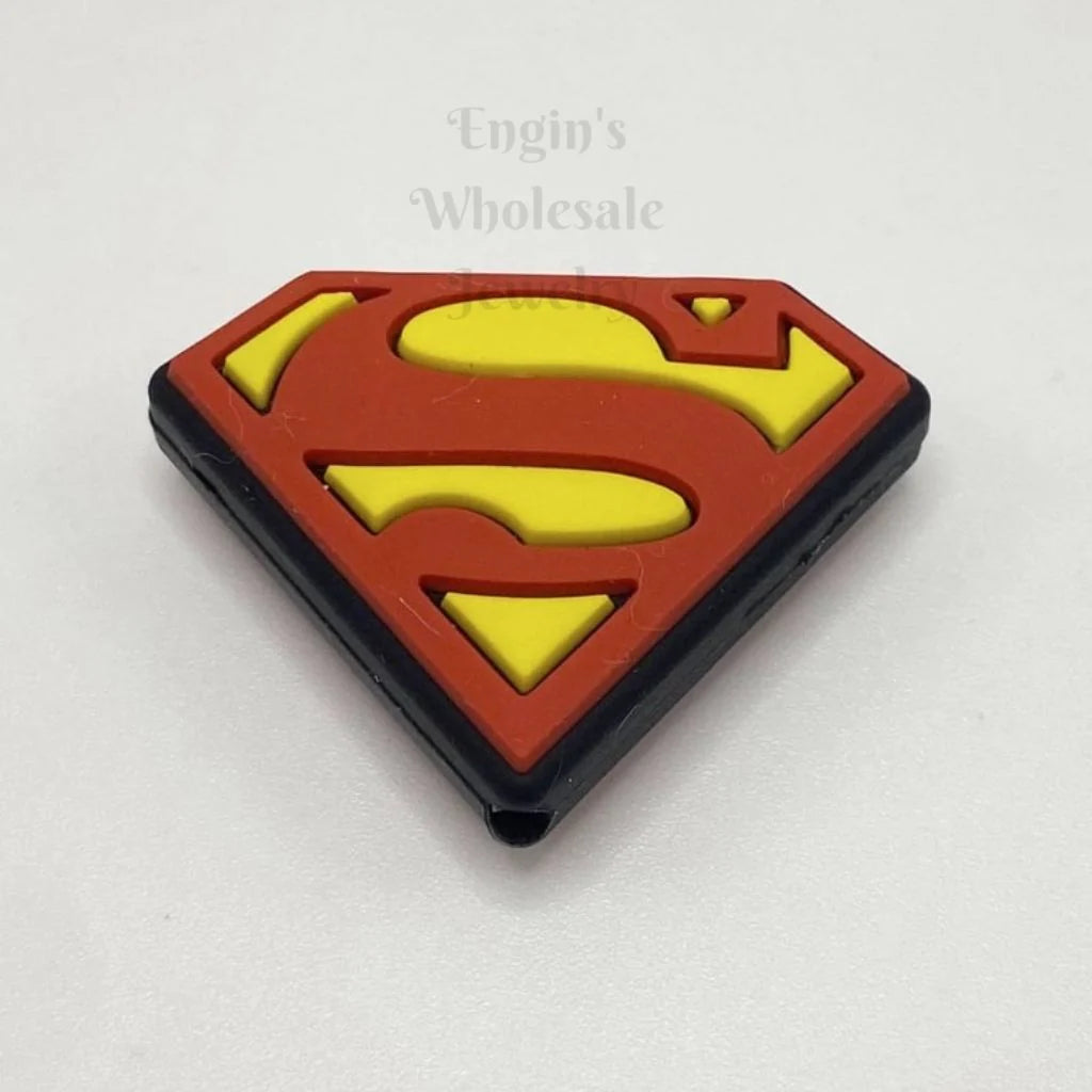 Red Super Hero Silicone Focal Beads