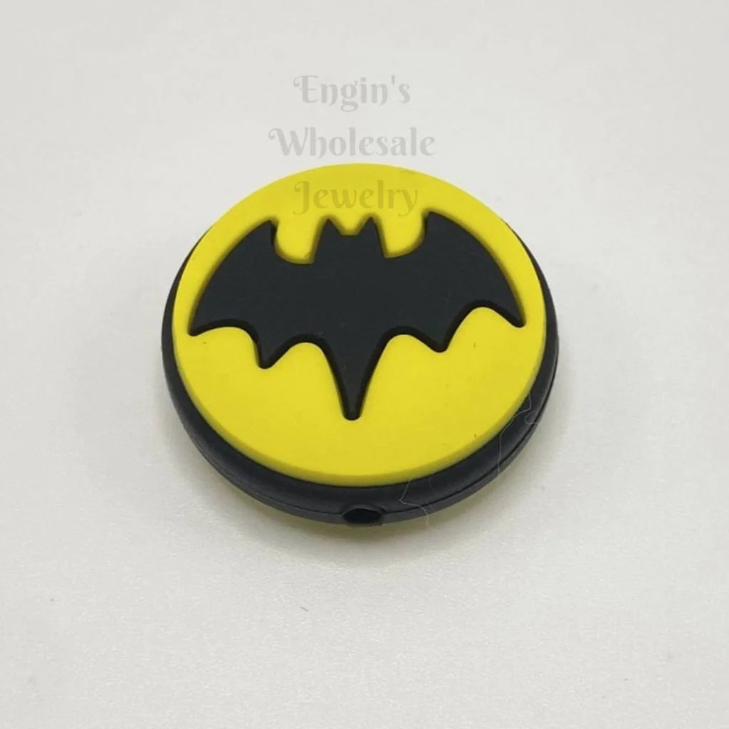 Bat Super Hero Silicone Focal Beads