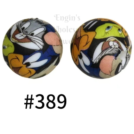 Looney Bunny Printed Silicone Beads Number 389