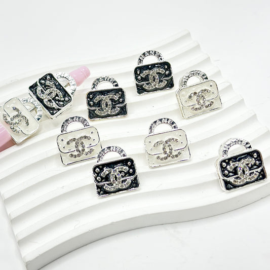 Black White CCC handbag Alloy Acrylic Beads